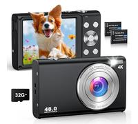 Appareil Photo Numérique Compact 4K HD 48MP Autofocus avec 32G Carte,Lentille 2.8" LCD Digital Camera avec 16X Digital Zoom pour débutants