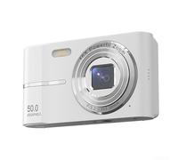 Appareil photo numérique compact 4K HD avec zoom numérique 16x anti-secousses, charge portable de type C pour les images (blanc)