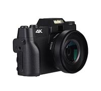 Appareil Photo numérique Compact 4K Web Cam Vintage Vlog Video Recorder 48MP Streaming Camcorder 3quot;Retourner l'écran Cadeau pour débutants(64G TF Card,with Wide Angle Lens)