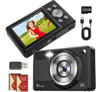 Appareil Photo Numérique Compact, 56MP HD 1080P Compact Caméra pour Étudiant, Adulte, Débutant Cadeau, avec Carte 32GB, 2,8 ""