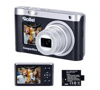 Appareil Photo Numérique Compact 64MP 4K Rollei Compactline 12X Digitale Camera Zoom Optique 12x Caméra de Vlog avec Double Écran Portable pour Ados Débutants, Appareil-Photo-Numérique-Digital-Camera