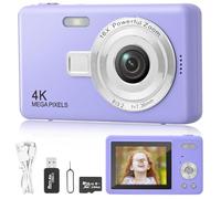Appareil Photo Numérique Compact, Appareil Photo Numérique Enfant HD 1080P avec Carte de 32 Go, 48MP Appareil Photo 8X Zoom Numérique Rechargeable pour Enfants, Adolescents,Débutants (Pourpre)