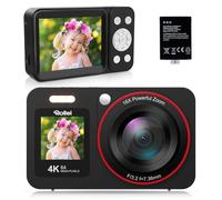Appareil Photo Numérique Compact Rollei, Compactline 64 Dual Screen Appareil Photo 64MP 4K avec Double Écran Caméra Digitale avec Zoom 18X pour Enfants Débutants Noir, Appareil-Photo-Numérique-Compact