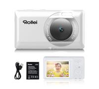 Appareil Photo Numérique Compact, Rollei Compactline Pocket Blanc Caméra Digitale Léger 2,7K 50MP avec 16X Zoom Numérique & Écran 2,4" Appareil Photo Compact pour Enfants Adolescents Débutants