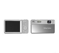 Appareil photo numérique compact Slider - Résolution 64 MP - Flash intégré - Zoom numérique 16x pour étudiants - Autofocus avancé - Enregistrement vidéo 4K (argent)
