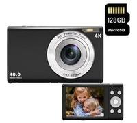 Appareil photo numérique compact SZSMART DC402AF 48MP résolution 4K écran 2.8 + 128GB - noir Noir G