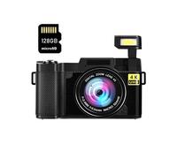 Appareil Photo Numérique Compact SZSMART R2S 48MP 4K HD 3 pouces avec anti-vibration et zoom + 128 Go - Noir