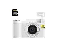 Appareil Photo Numérique Compact SZSMART R2S 48MP 4K HD 3 pouces avec anti-vibration et zoom + 128 Go - Blanc