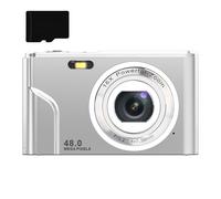 INF Appareil photo numérique 48MP FHD 1080p avec zoom 16x et carte mémoire de 32 Go Argent