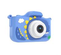 Appareil photo numérique dinosaure 1080p HD avec double objectif, carte mémoire de 32 Go pour enfants, appareil photo en silicone résistant aux chocs avec cordon réglable (rose, 32 G)