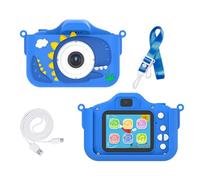 Appareil Photo Numérique Dinosaure Bleu pour Enfants 1080P Caméra Avant/Arrière & Jeux Bleu Capturez des Moments Inoubliables