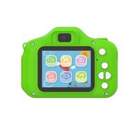 Appareil photo numérique dinosaure pour enfants HD 1080p avec double objectif, carte mémoire de 32 Go pour enfants, appareil photo en silicone résistant aux chocs avec cordon réglable (vert)