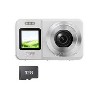 Appareil Photo Numérique Double Écran 64mp Enregistrement Vidéo 4K Zoom Optique 18X Corps ABS pour Adolescents Compact De Voyage pour Étudiants