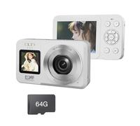 Appareil Photo Numérique Double Écran 64mp Enregistrement Vidéo 4K Zoom Optique 18X Corps ABS pour Adolescents Compact De Voyage pour Étudiants