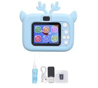 Appareil Photo Numérique Enfants, 20MP, Écran Couleur 2 Pouces, Carte Mémoire 32G Inclus, Caméra Kid Rose Jaune - Reconnaissance Faciale AI, Jeux Intégrés, Batterie Longue Durée (Bleu Blanc)