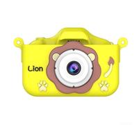 Appareil photo numérique étanche pour enfants, HD 1080p avec double objectif 20 MP, carte de 32 Go, design résistant aux chocs et sans danger pour les enfants pour le plaisir en plein air, rose (jaune