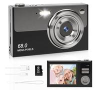 Appareil photo numérique FHD 1080P 68 MP avec carte 32 G Écran LCD 2,8" 16X Zoom numérique avec batterie Appareil photo numérique portable simple pour enfants, étudiants, adolescents, débutants