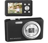 Appareil Photo Numérique, HD 1080P avec Carte Mémoire 32 Go, Appareil Photo 48 Mégapixels, écran LCD 2,4 Pouces, Zoom Numérique 16x pour Les Enfants, Les Filles, Les Adolescents(Rose)