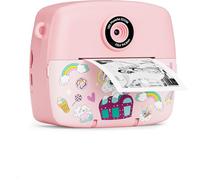 Appareil Photo Numérique Instantané avec Papier d'impression, Caméra Vidéo, ouet Cadeau pour Filles Garçons de 3-14 Ans (Rouge)