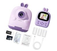 Appareil photo numérique instantané pour enfants avec batterie rechargeable et carte mémoire 64 G écran 6,1 cm Cadeau d'anniversaire pour fille Impression instantanée