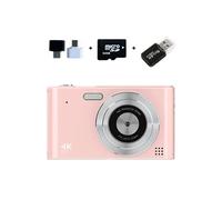 Appareil photo numérique LINFE 64G CCD kids avec zoom 16x Ecran 2,4 pouces, qualité HD, résolution 4K Appareil photo numérique - Rose