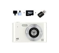 Appareil photo numérique LINFE 64G CCD kids avec zoom 16x Écran 2,4 pouces, qualité HD, résolution 4K Appareil photo numérique - Blanc