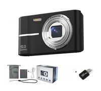 Appareil photo numérique mini CCD traversant les frontières pour étudiants avec machine à carte mémoire en noir brillant et lecteur de carte haut définition rétro pour voyages cadeau idéal
