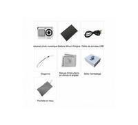Appareil Photo Numérique Portable 18MP Zoom 8x + SD 32Go Argent