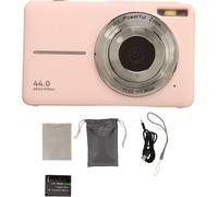 Appareil photo numérique pour ados Kids 44MP 1080p HD 16x Zoom Autofocus -Poches -Photographie compacte Voyage Vlogging Pink EU Plug