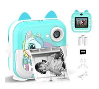 Appareil Photo numérique pour Enfants 1080p 2,4" HD avec Carte de 32 Go et Papier d'impression, Selfie vidéo instantané pour Enfants, Cadeau Jouet