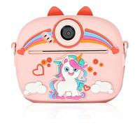 Appareil photo numérique pour enfants, 1080p, vidéo et impression photo noir et blanc, pour les 4 à 12 ans, avec design durable et dragonne