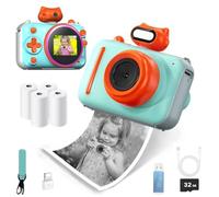 Appareil photo numérique pour enfants à impression instantanée, 5,1 cm HD 1080p, vidéo selfie pour filles et garçons de 3 à 14 ans (bleu)
