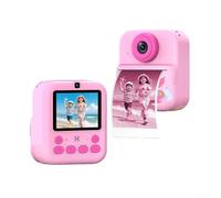 Appareil photo numérique pour enfants à impression instantanée, enregistrement vidéo 1080p, double objectif, zoom 16x pour des photos et des selfies amusants (rose)