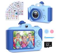 Appareil photo numérique pour enfants - Avec grand écran de 2,4" - 1080P HD 12 MP - Carte SD intégrée de 32 Go - Rechargeable par USB - Pour fille de 3 à 10 ans - Jouet d'anniversaire