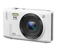 Appareil photo numérique pour enfants et élèves, 5K rétro et ultra-mince, avec carte SD de 8 Go, couleur blanche