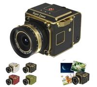 Appareil photo numérique rétro 4K à double objectif - Mini caméra de vlogging portable, mini caméras Ccd rétro, caméras CCD avec zoom numérique 16x, enregistrement vidéo, partage OTG, pour les