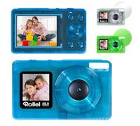 Appareil Photo Numérique Rollei Compactline Pocket Transparent Bleu Caméra 4K 48MP avec Double Écran Zoom Numérique 18X Digital Camera Compact pour Enfants Débutants, Appareil-Photo-Digital-Camera