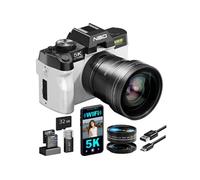 Appareil photo numérique S100 64MP 5K WiFi Vlog Objectifs Macro Grand-Angle Blanc
