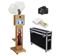 Appareil photo parapluie doux avec écran tactile miroir et écran LCD divisé pour cabine photo Selfie Station de support pour événements (machine + appareil photo + mini imprimante)