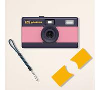 Appareil photo peeksme rose + 1 paire de clips jaune + 1 lanière bleue