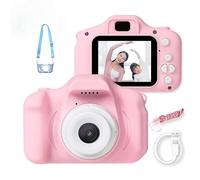 Appareil Photo pour Enfant - Passion Bébé Caméra Numérique Enfant avec Carte SD 32 Go pour Noël Anniversaire (Rose,SD 32GB+Étui en Silicone)