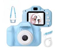 Appareil Photo pour Enfant - Passion Bébé Caméra Numérique Enfant avec Carte SD 32 Go pour Noël Anniversaire (Bleu,SD 32GB+Étui en Silicone)