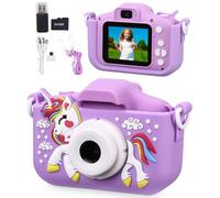 Appareil Photo pour Enfants,2.0 Pouces Enfant Appareil Photo Numérique, Mini Caméra Rechargeable Caméscope Cadeau Jouet Filles Garçons de 3 à 10 Ans,vidéo HD 1080p, 64G SD Carte,Caméras Jeu Enfant