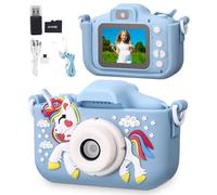 Appareil Photo pour Enfants,2.0 Pouces Enfant Appareil Photo Numérique, Mini Caméra Rechargeable Caméscope Cadeau Jouet Filles Garçons de 3 à 10 Ans, vidéo HD 1080p,64G SD Carte,Caméras Jeu Enfant