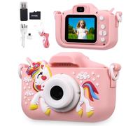Appareil Photo pour Enfants, 2.0 Pouces Enfant Appareil Photo Numérique, Mini Caméra Rechargeable Caméscope Cadeau Jouet Filles Garçons de 3 à 10 Ans, vidéo HD 1080p,64G SD Carte,Caméras Jeu Enfant