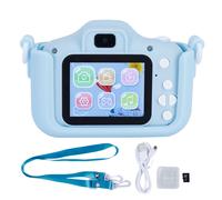 Appareil Photo Pour Enfants 40 Mp, Motif Chat De Dessin Anime, Avec Jeux De Puzzle, Cadeau D'anniversaire, Bleu