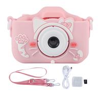 Appareil Photo Pour Enfants 40 Mp, Motif Chat De Dessin Anime, Avec Jeux De Puzzle, Cadeau D'anniversaire, Rose