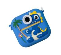 Appareil photo pour enfants à impression instantanée avec coque en silicone dinosaure, écran de 6,1 cm, batterie rechargeable intégrée dans le lecteur de musique de jeu, impression instantanée de