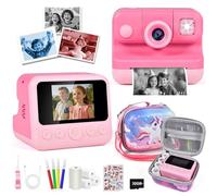 Appareil Photo pour Enfants, Appareil Photo instantané 2,4 Pouces pour Enfants avec étui, Carte 32 Go, Appareil Photo numérique pour Enfants, Cadeaux pour garçons et Filles de 3 à 12 Ans (Rose)