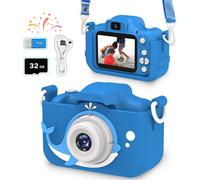 Appareil Photo pour Enfants,Appareil Photo numérique pour Enfants, Appareil Photo vidéo Selfie 1080P HD avec Carte 32G, Cadeau pour Filles et garçons de 6 à 12 Ans